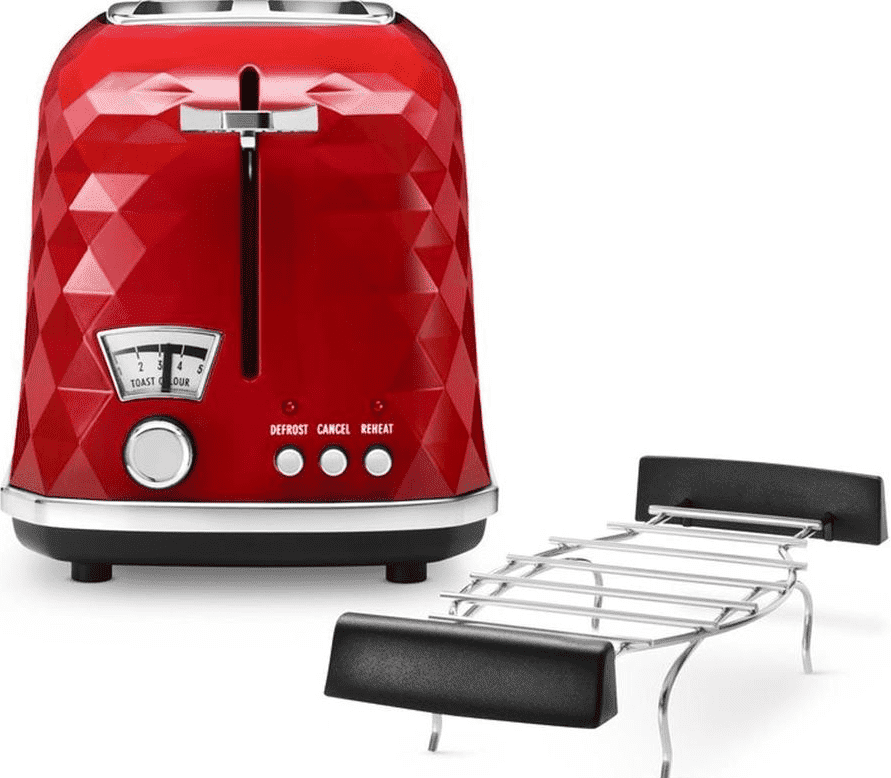 Тостер DELONGHI CTJ2103R Brillante 900Вт красный, Италия